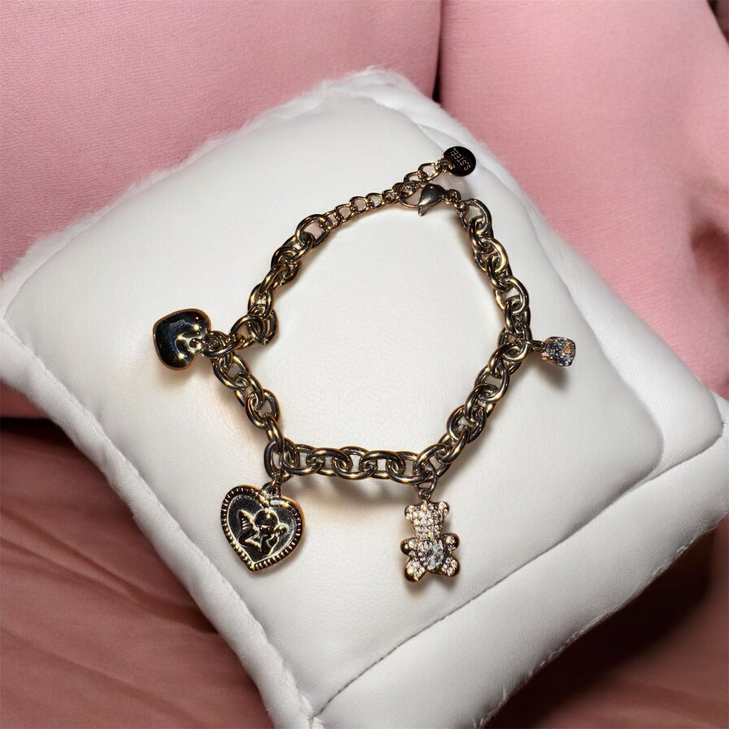 Bracciale Acciaio 316L Teddy Charm