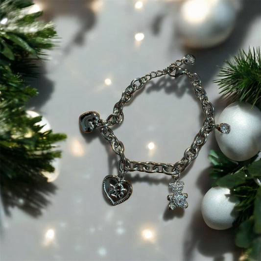 Bracciale Acciaio 316L Teddy Charm