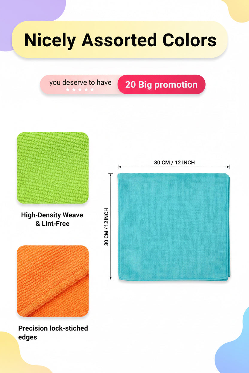 Panni in microfibra colori casuali 20 PZ
