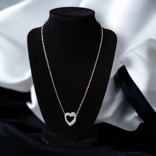 Collana Cuore doppio strass Acciaio 316L
