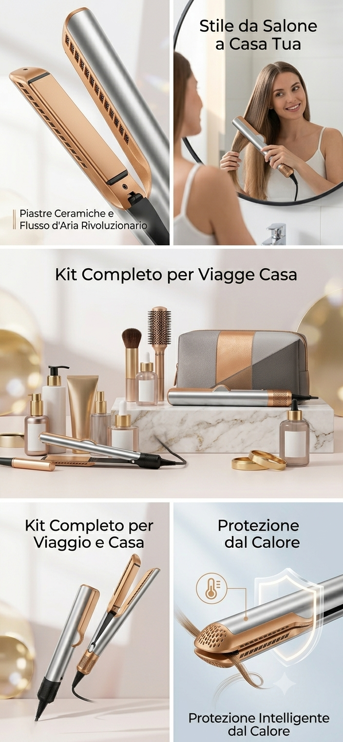 Veloce 2-in-1: Asciugacapelli & Piastra Styling Integrata