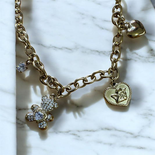 Collana Teddy Charm Acciaio 316L